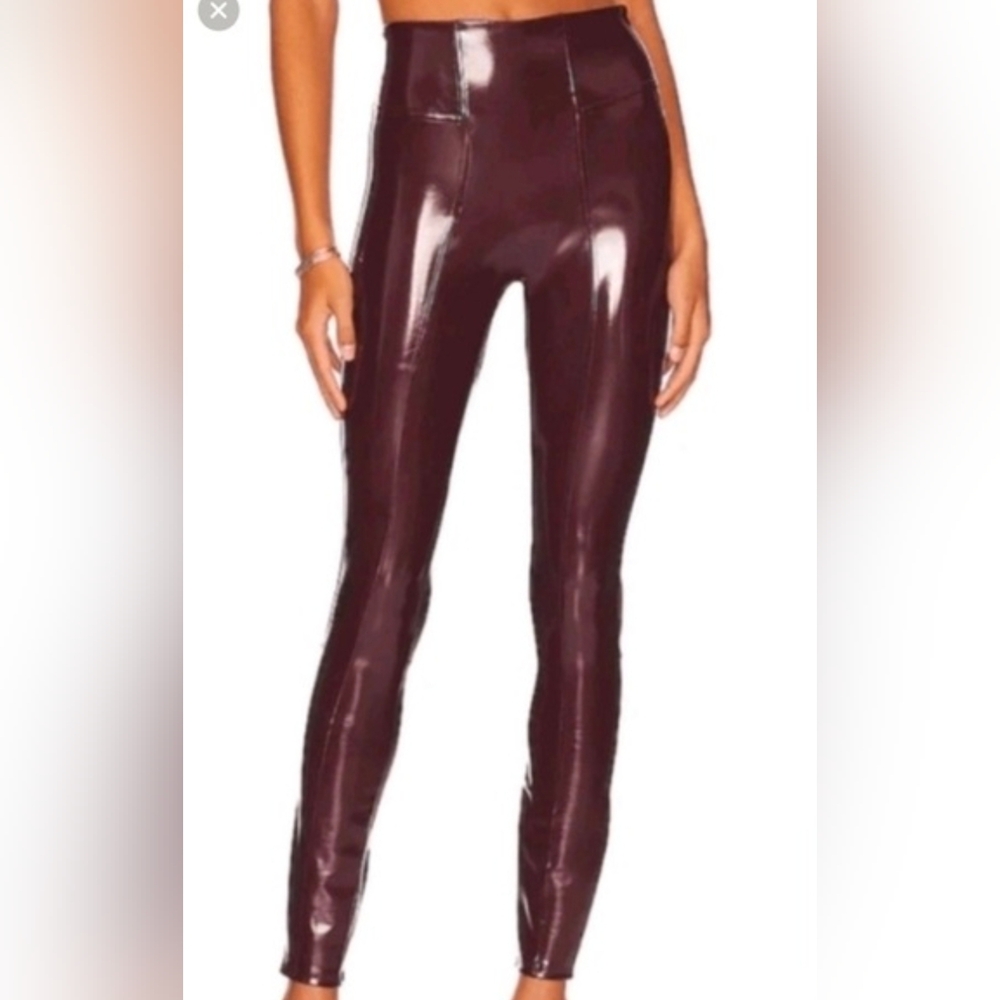 SPANX Shiny Burgundy Pants